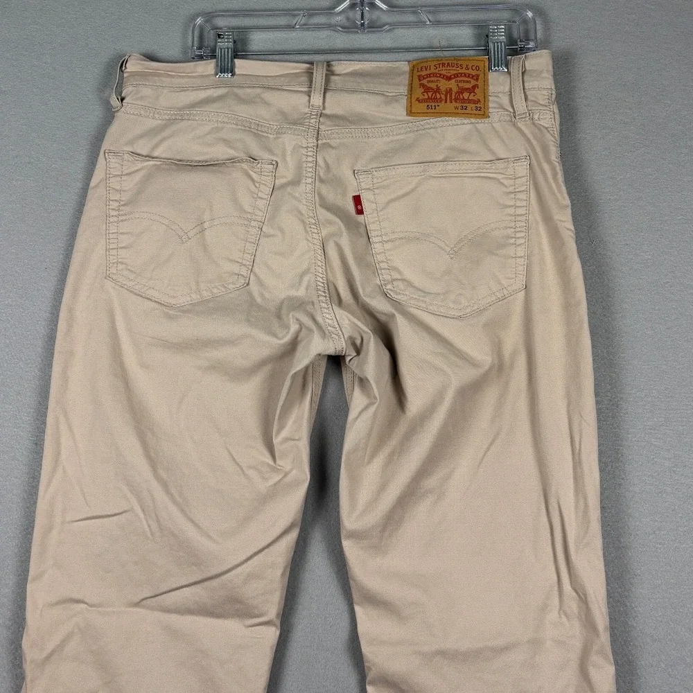 Levi's 511 Slim Fit Chino Pants 32x32 Measures 34x32 Tan 04511-2279